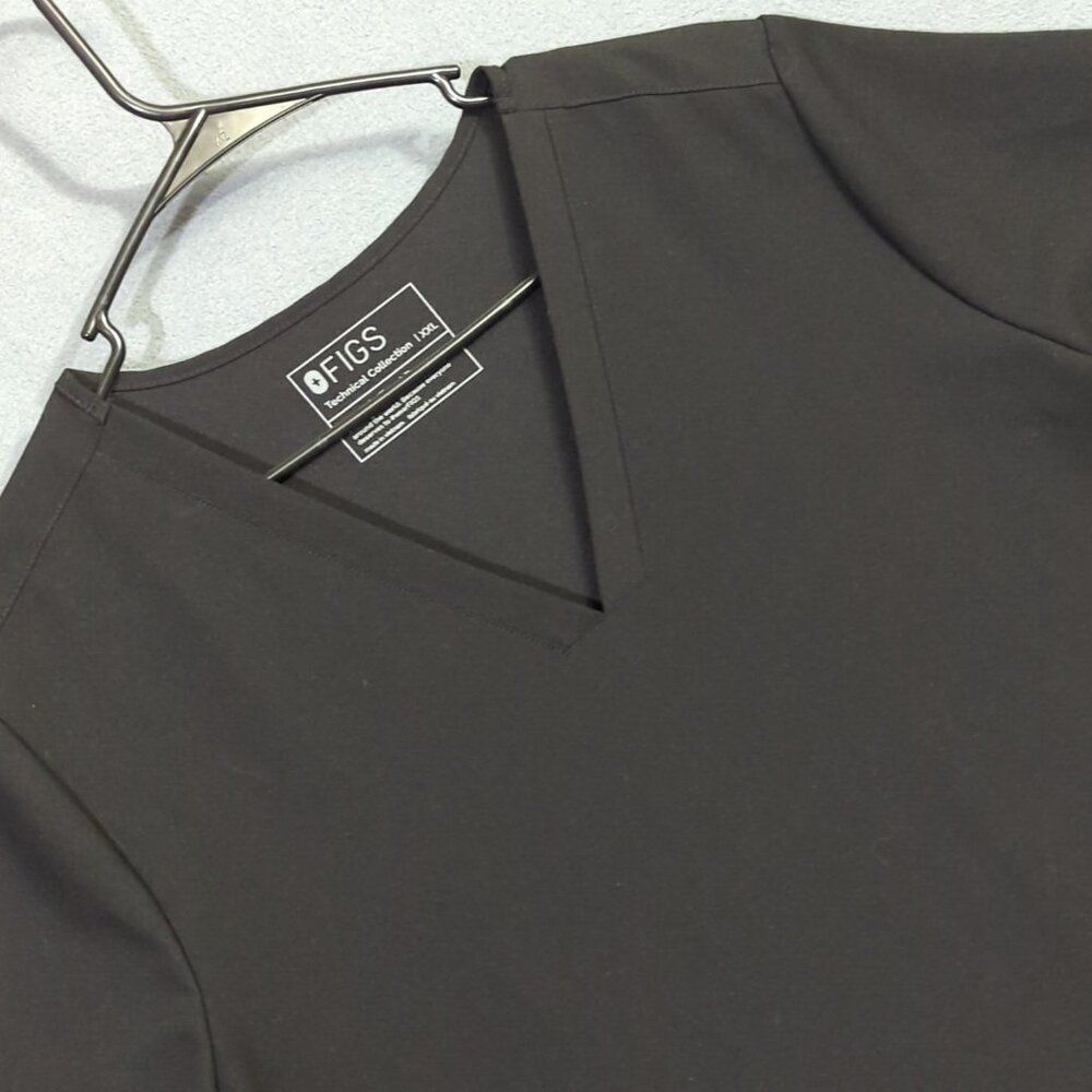 Figs Shirt Women's XXL Black Casma Three Pocket Scrub Top PO# 3216